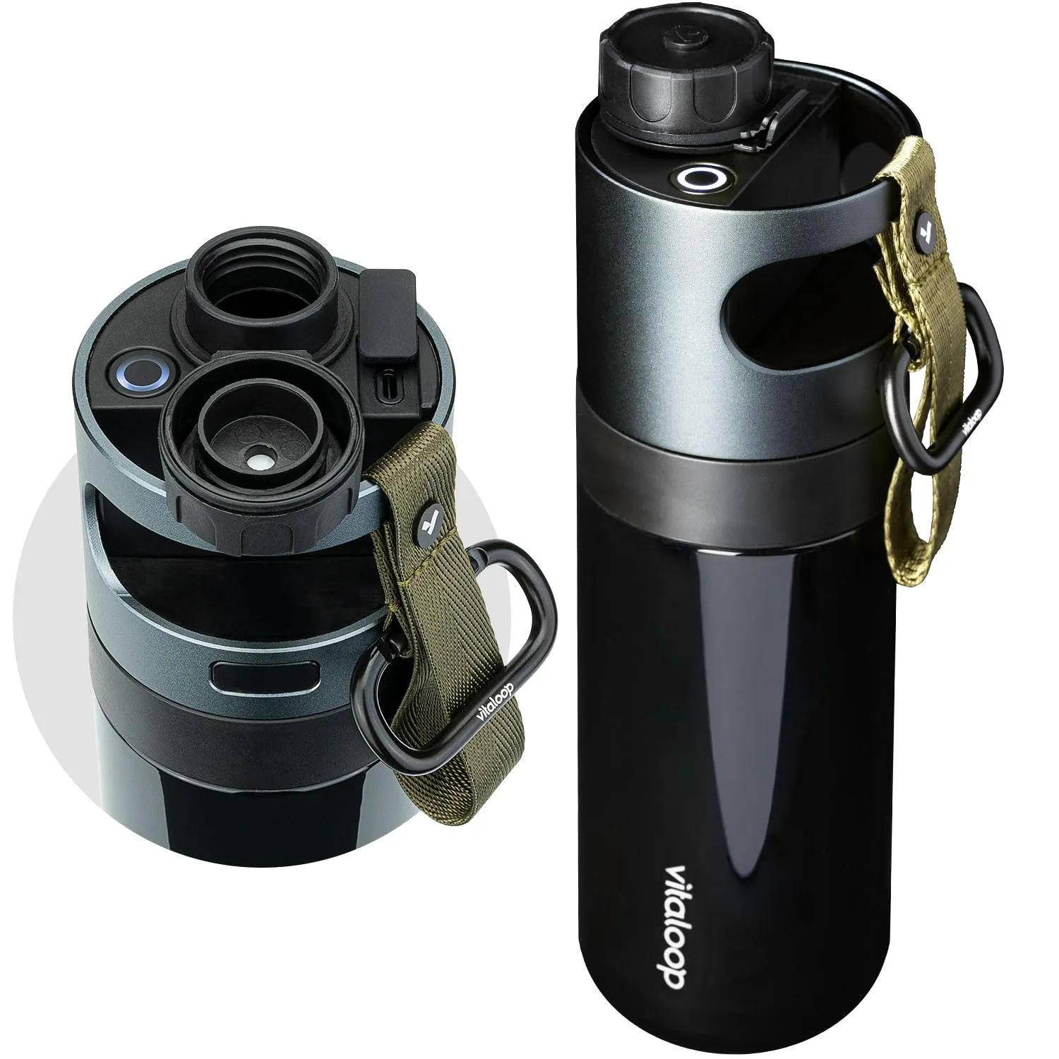 Smart Water Filtration Bottle | Portable Water Purifier for Travel, Survival, Tap, Prepping, Hiking & Camping | Award-Winning | 1-Year Warranty