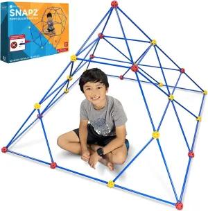 SNAPZ Ultimate Fort Builder Kit for Kids 8-12 - Sturdy Fort Building Kit for Kids 4-8 - Make & Build Ball & Stick Fort Set - Indoor STEM Tent Fort Making Toy