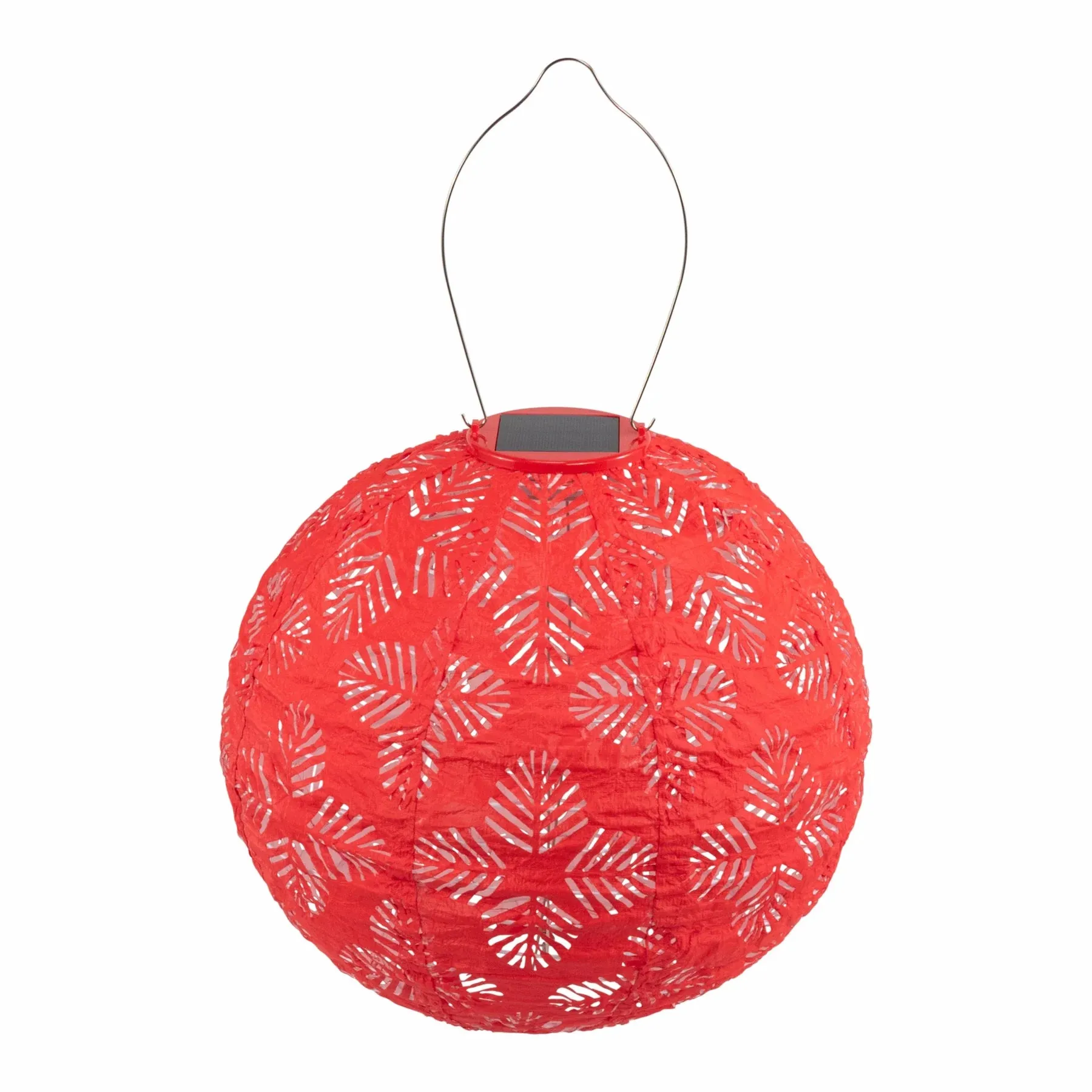 Soji Stella Brights Geo Palm - 12" Solar Lantern Chili