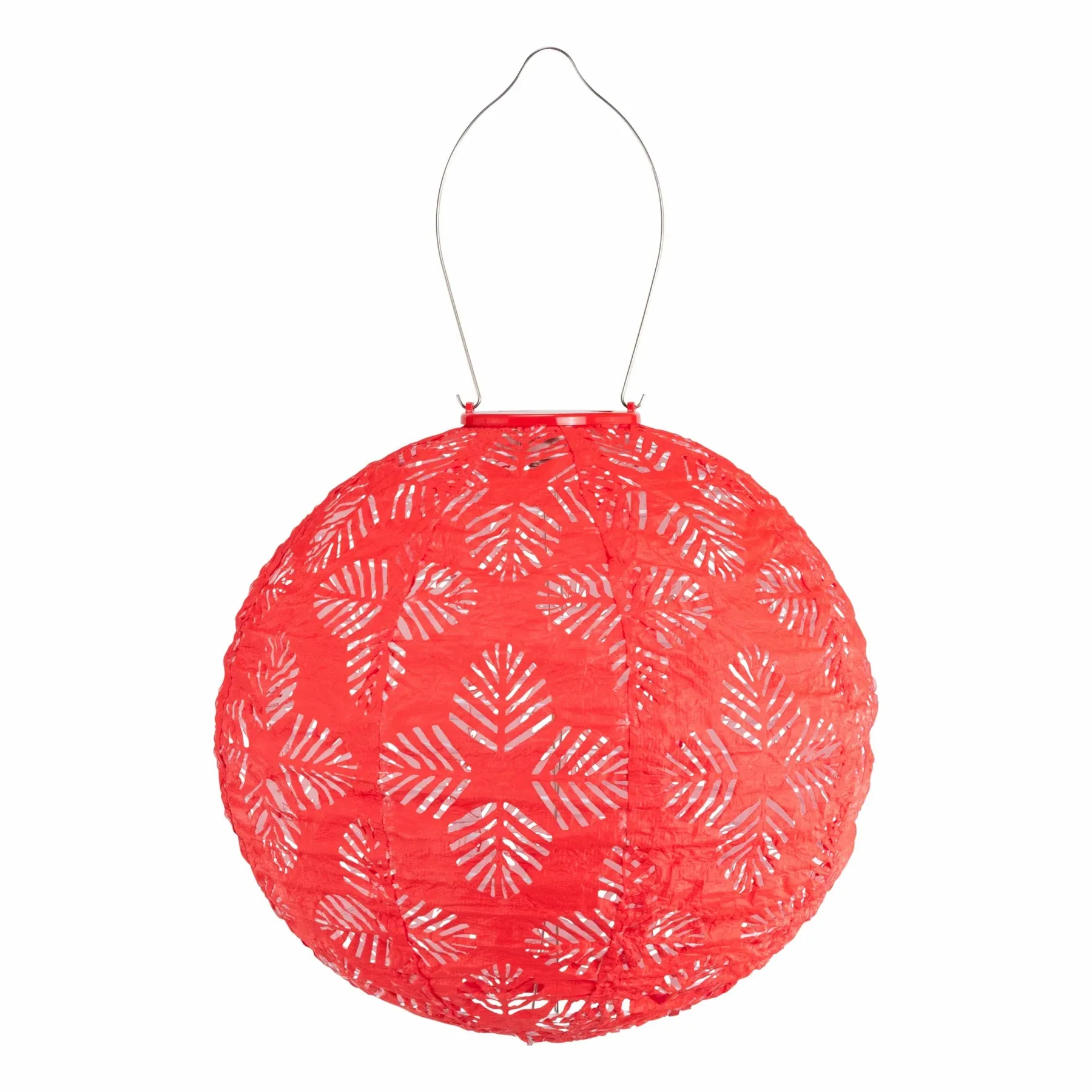 Soji Stella Brights Geo Palm - 12" Solar Lantern Chili