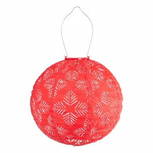 Soji Stella Brights Geo Palm - 12" Solar Lantern Chili