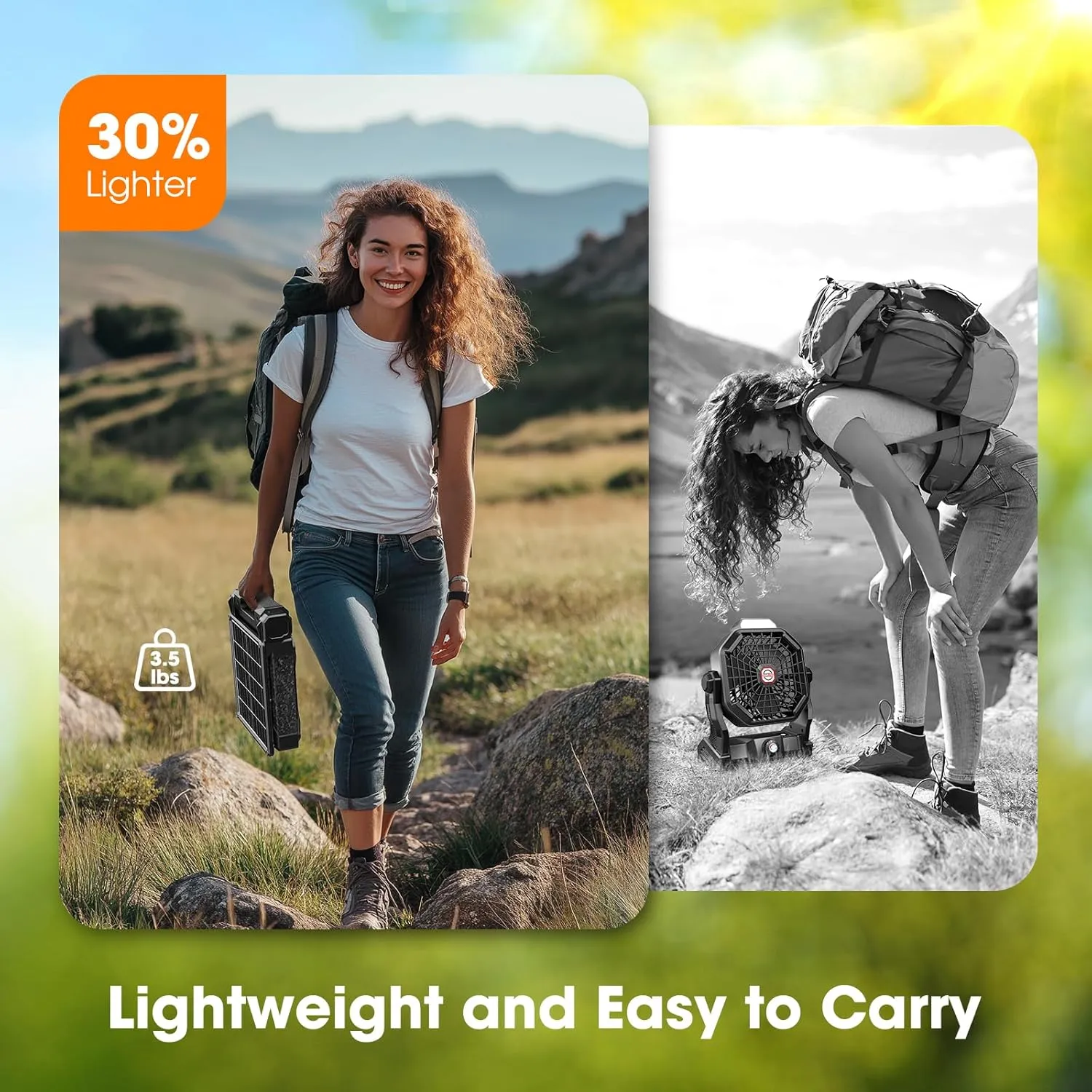 Solar Camping Fan with LED Lantern, 20000mAh Rechargeable Battery Powered with 10W Solar Panel, Quiet Battery Operated Tent Fan for Picnic, Barbecue, Fishing, Travel
