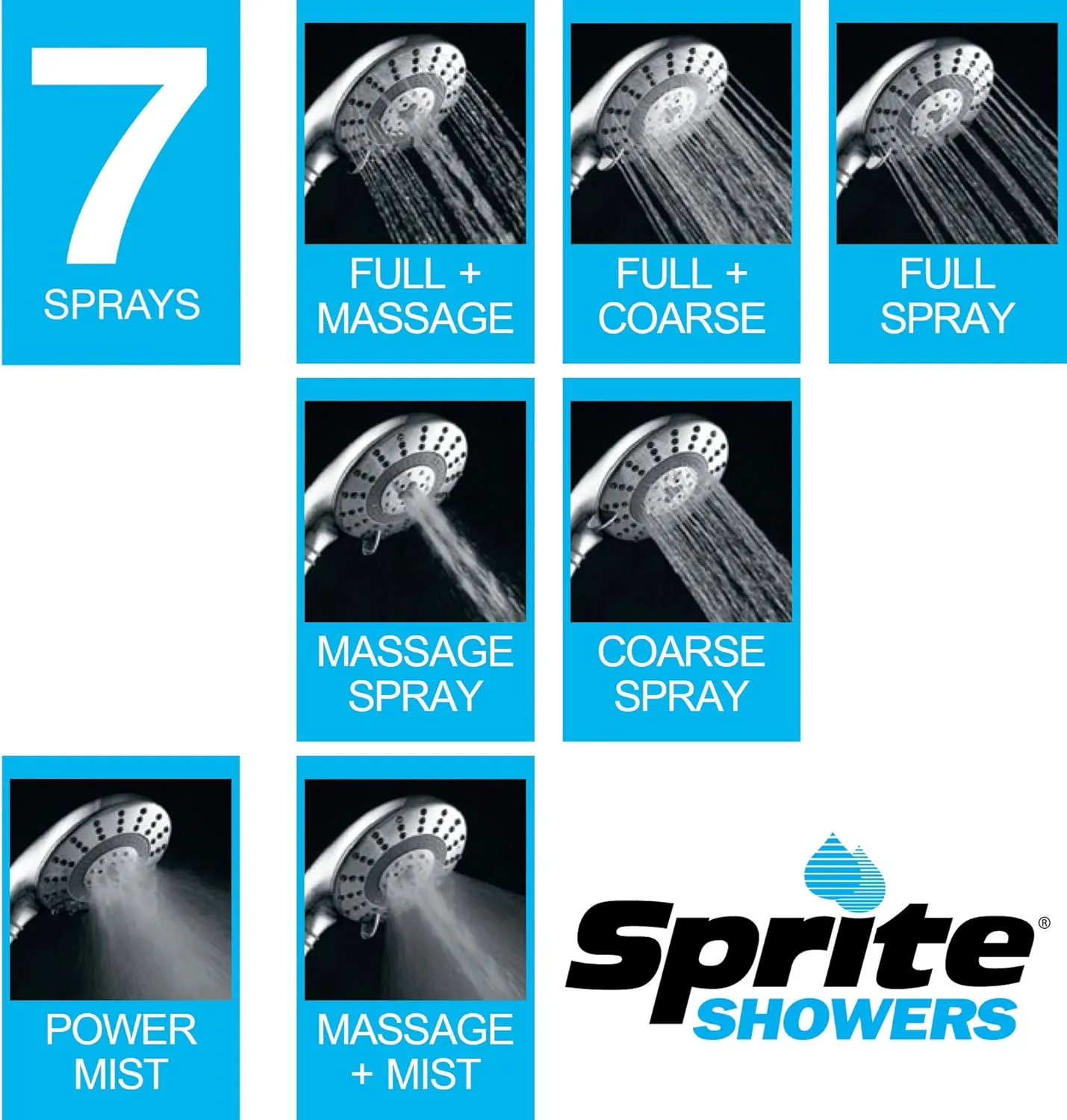 Sprite Showers Pure 7-Setting Filtered 1.75GPM Shower Handle in Chrome