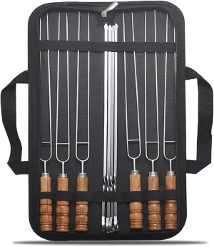 Stainless Steel Camp Cooking Utensil Set & Outdoor Kitchen Gear-10 Piece Cookware Kit, Grill Accessories, Portable Compact Carry Bag for Travel, Picnics, RVs, Camping, BBQs, Parties