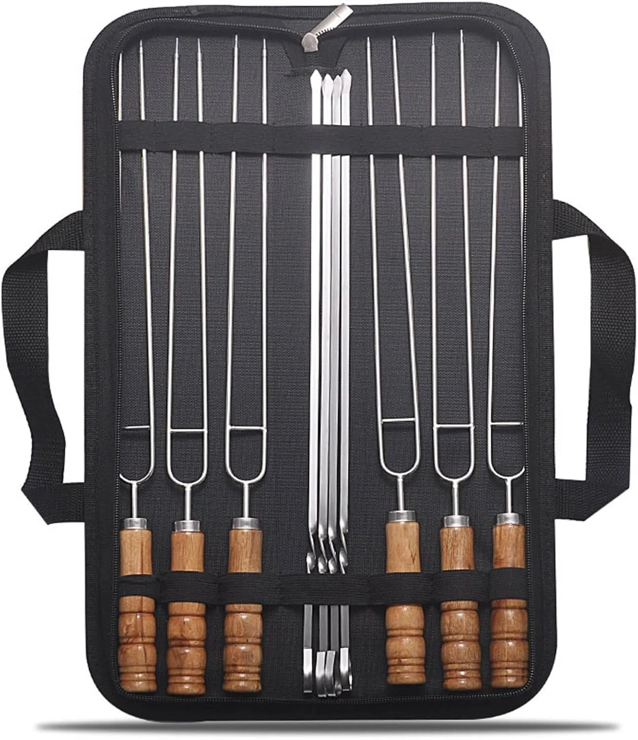 Stainless Steel Camp Cooking Utensil Set & Outdoor Kitchen Gear-10 Piece Cookware Kit, Grill Accessories, Portable Compact Carry Bag for Travel, Picnics, RVs, Camping, BBQs, Parties