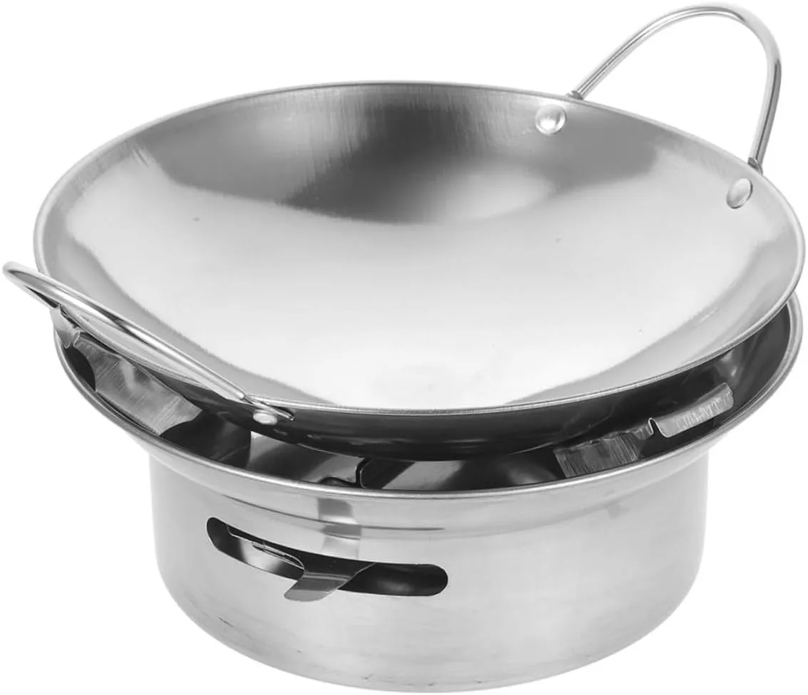 Stainless Steel Cooking Pot with Divider Versatile for Hotpot Soup Stove Cooking