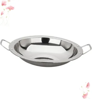 Stainless Steel Dry Pot Induction Cooker Compatible Hot Pot Cookware for Seafood Canteen Outdoor Use Food-grade Material Widened Handles for Easy Carrying