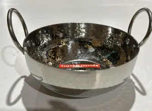 STAINLESS STEEL KARAHI HAMMERED 14"  2PCS