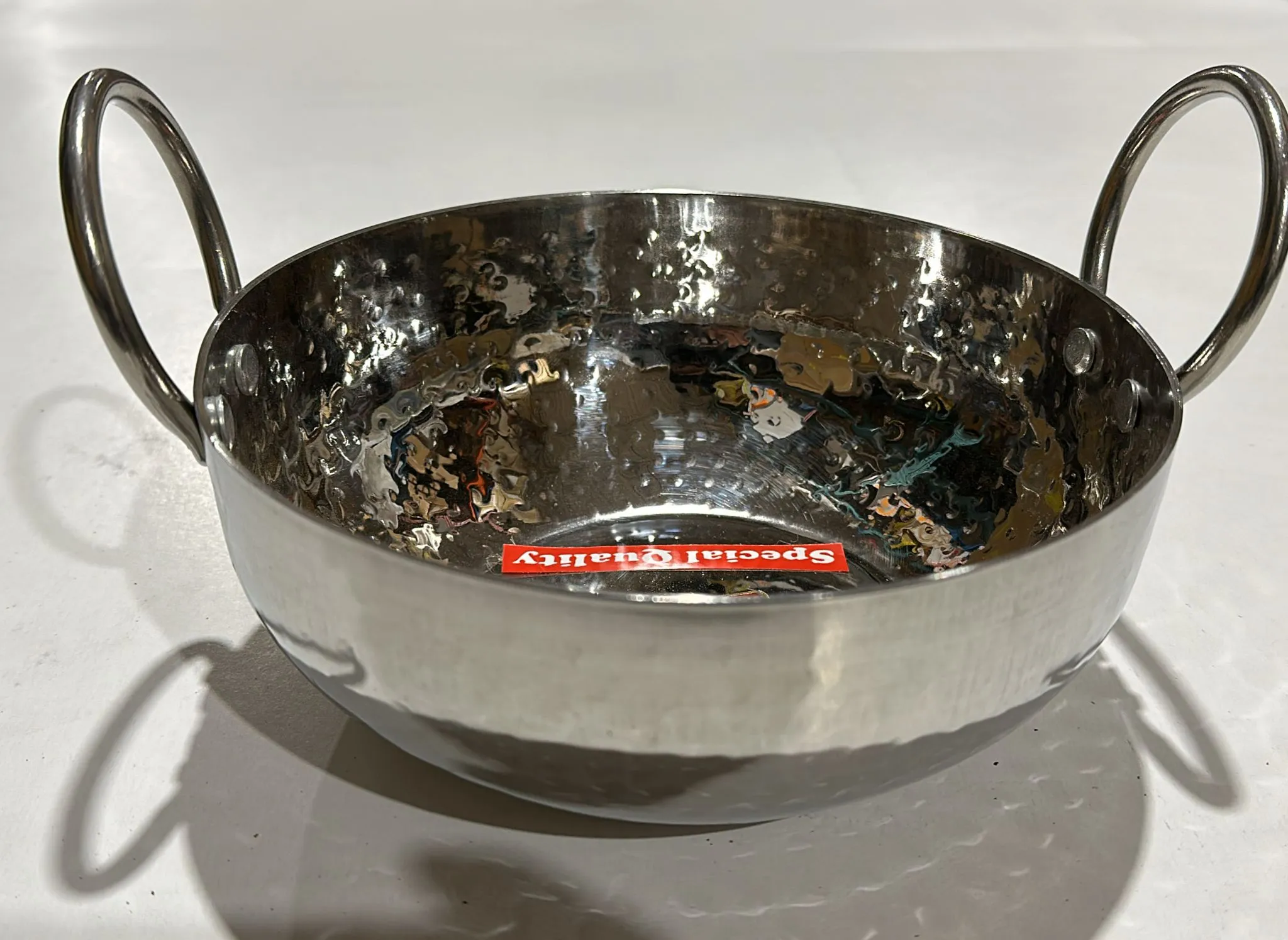 STAINLESS STEEL KARAHI HAMMERED 14"  2PCS
