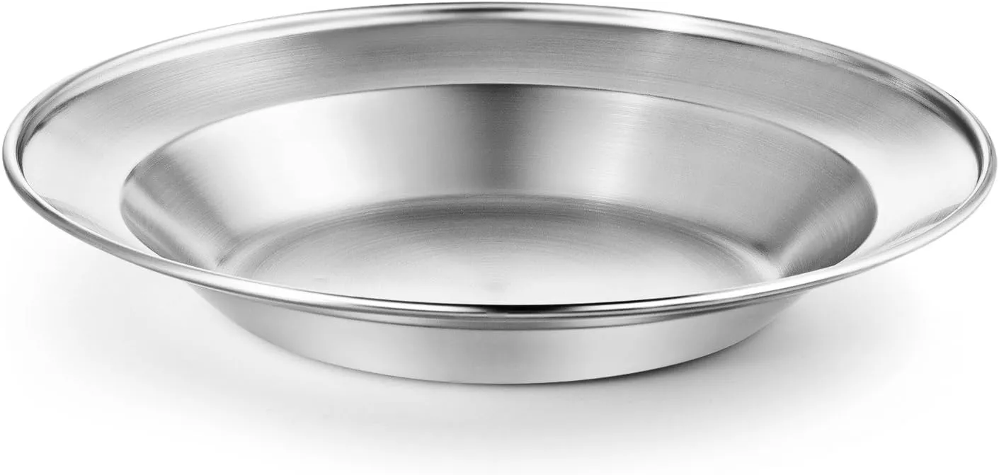 Stainless Steel Plate Set - 8.5 inch Ultra-Portable Dinnerware Set BPA Free Plates for Outdoor Camping | Hiking | Picnic | BBQ | Beach