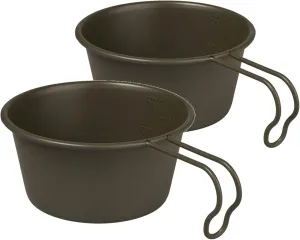 Stainless Steel Sierra Cups, 450ml Camping Cups, Olive-Green