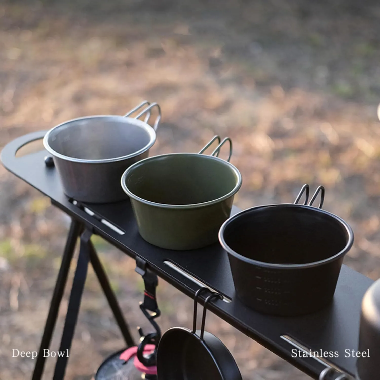 Stainless Steel Sierra Cups, 450ml Camping Cups, Olive-Green