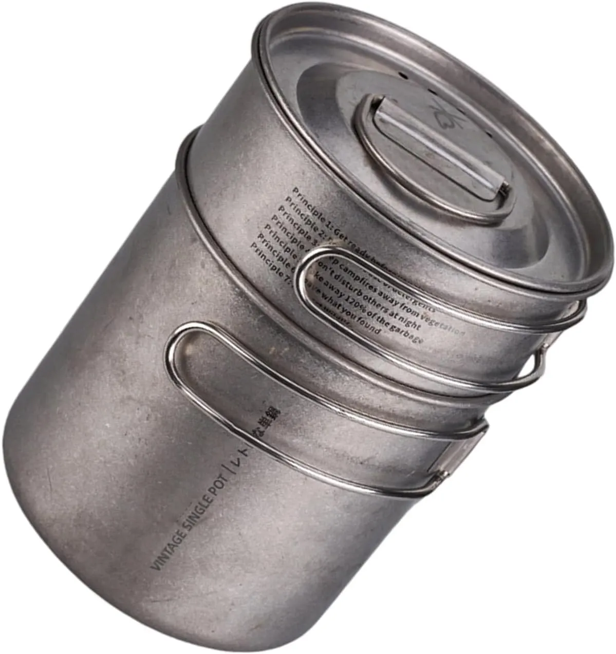 Stainless Steels Outdoor Camping Pan Portable Picnics Pots Set Outdoor Camping Cookware with Folding Handle Enduring