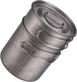 Stainless Steels Outdoor Camping Pan Portable Picnics Pots Set Outdoor Camping Cookware with Folding Handle Enduring