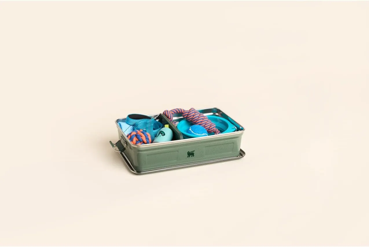 Stanley Classic Legendary Useful Box 3.8 qt | Metal Snack and Lunch Box | Durable Stainless Steel Travel Food Storage Container | Hiking, Camping, School, or Work | BPA-Free | Hammertone Green