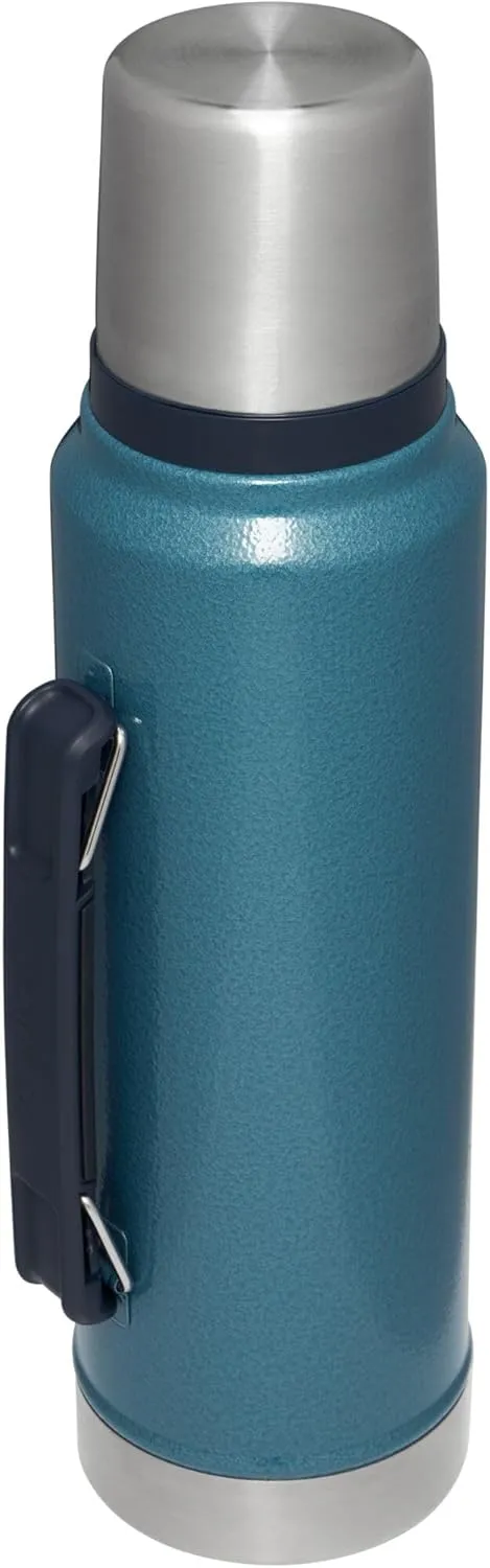 Stanley Classic Legendary Vacuum Bottle 1.1 qt | Wide Mouth with Leakproof Cup Lid | Keep Drinks Hot or Cold | Packable for Travel | Insulated Stainless Steel Thermos | BPA-Free | Hammertone Lake