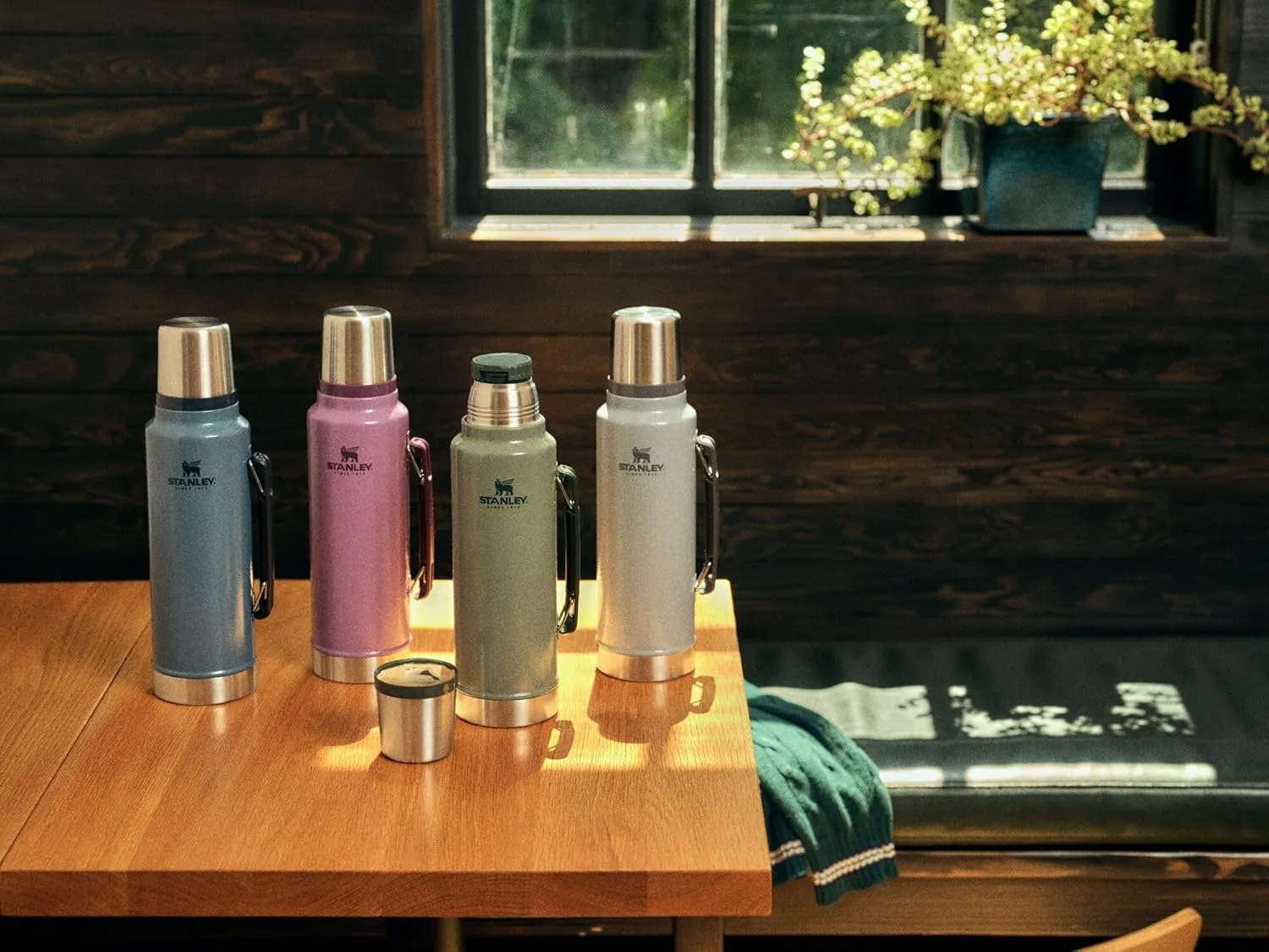 Stanley Classic Legendary Vacuum Bottle 1.5 qt | Wide Mouth with Leakproof Cup Lid | Keep Drinks Hot or Cold | Packable for Travel | Insulated Stainless Steel Thermos | BPA-Free | Hammertone Silver