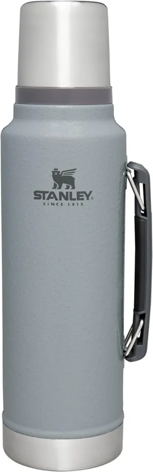 Stanley Classic Legendary Vacuum Bottle 1.5 qt | Wide Mouth with Leakproof Cup Lid | Keep Drinks Hot or Cold | Packable for Travel | Insulated Stainless Steel Thermos | BPA-Free | Hammertone Silver