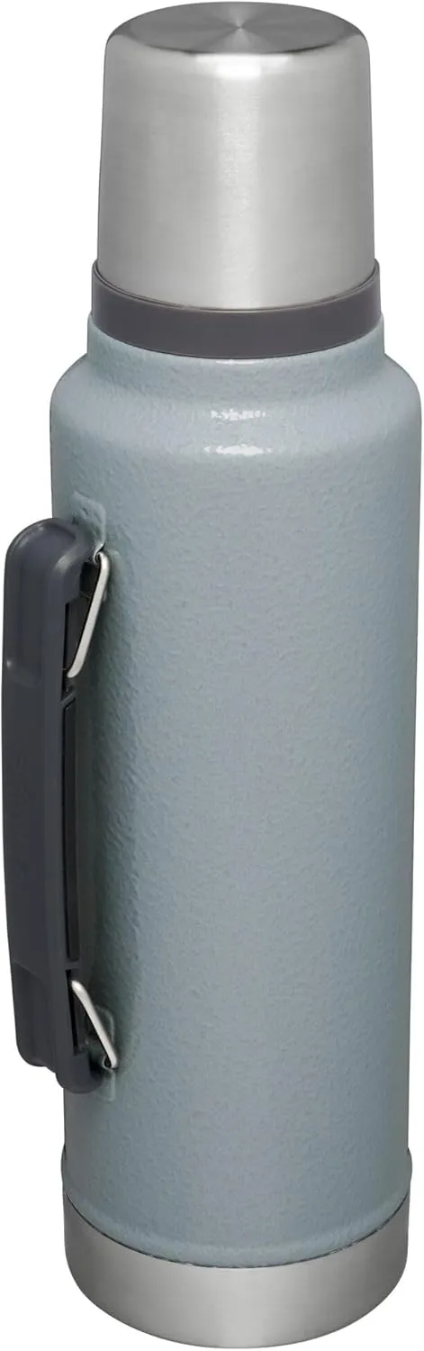 Stanley Classic Legendary Vacuum Bottle 1.5 qt | Wide Mouth with Leakproof Cup Lid | Keep Drinks Hot or Cold | Packable for Travel | Insulated Stainless Steel Thermos | BPA-Free | Hammertone Silver