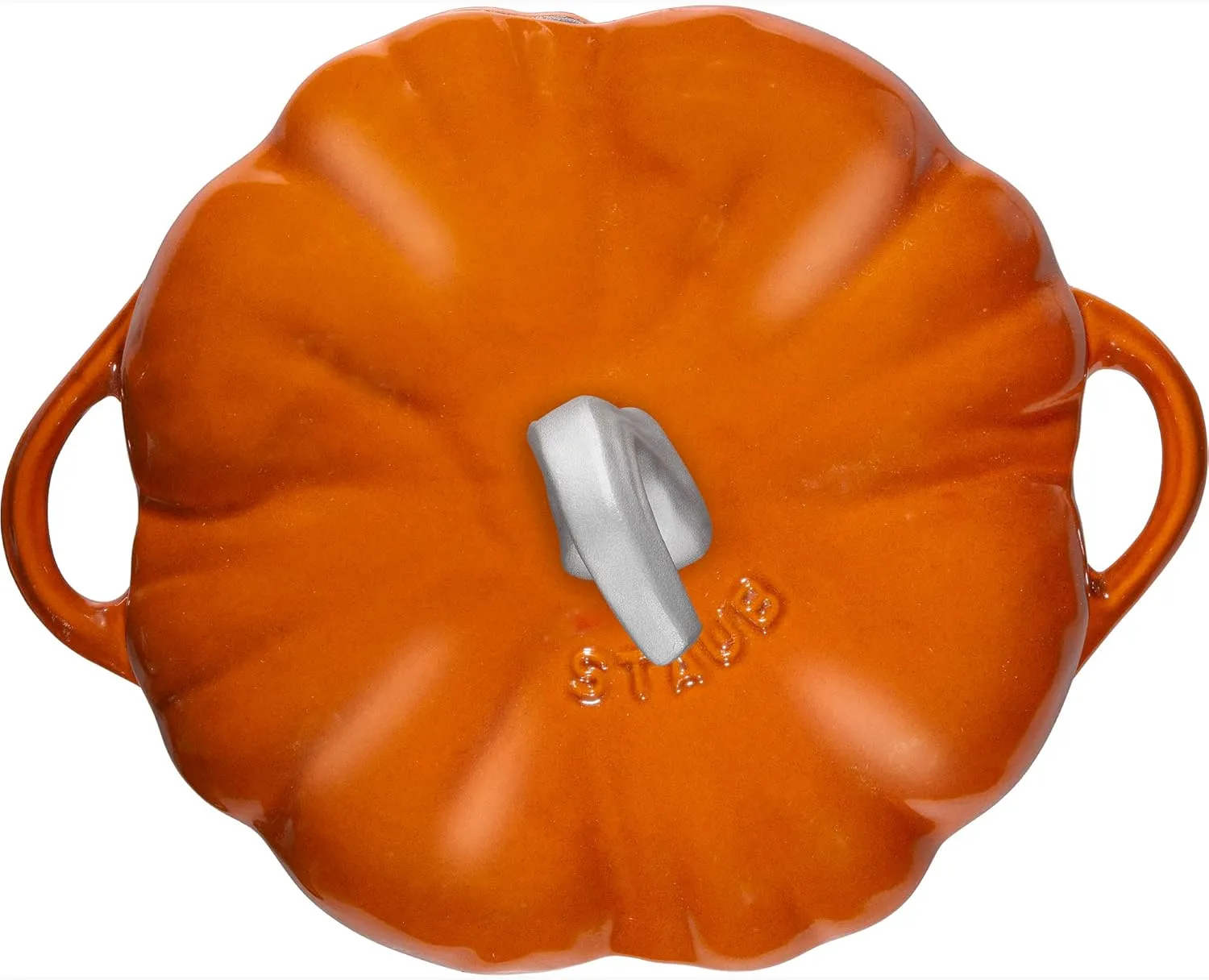 STAUB Cast Iron Dutch Oven 3.5-qt Pumpkin Cocotte with Stainless Steel Knob, Made in France, Serves 3-4, Burnt Orange