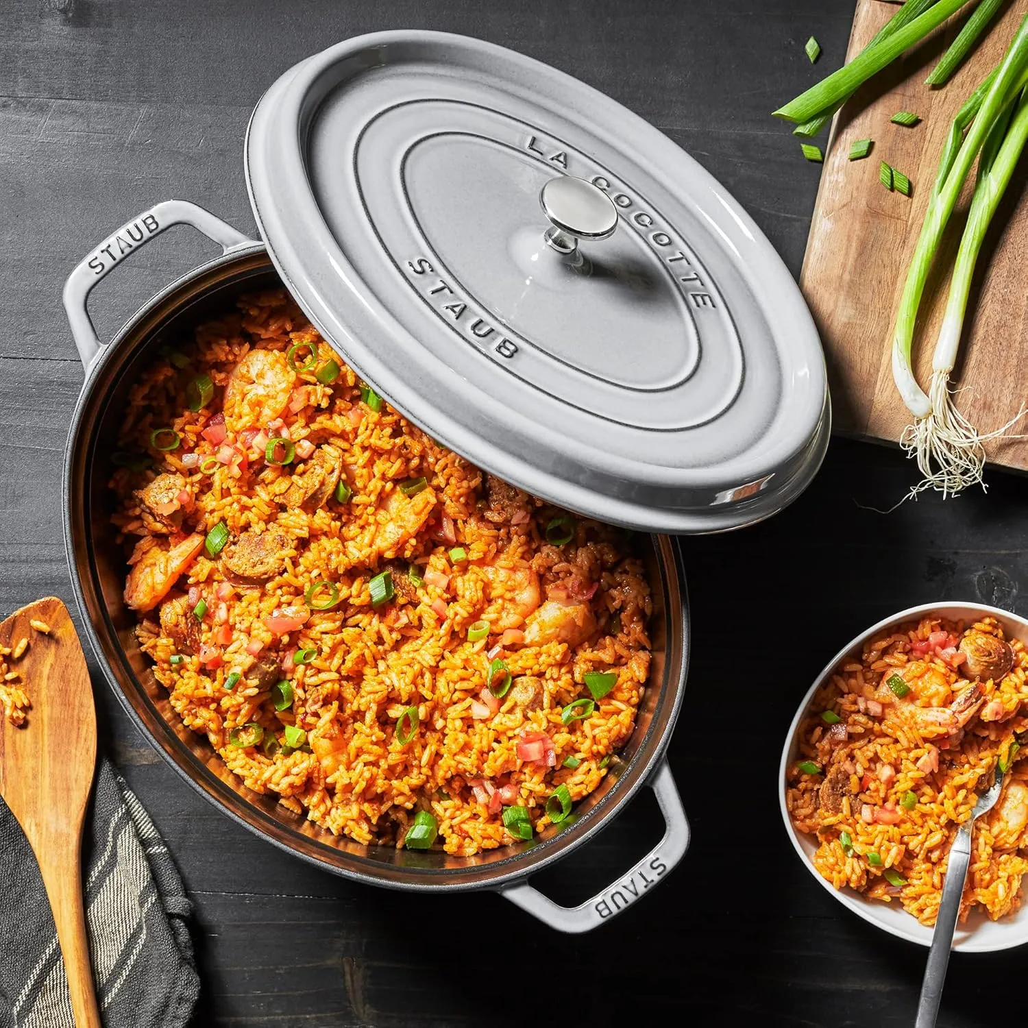 Staub Cast Iron Oval Cocotte, Dutch Oven, 5.75-quart, serves 5-6, Made in France, Graphite