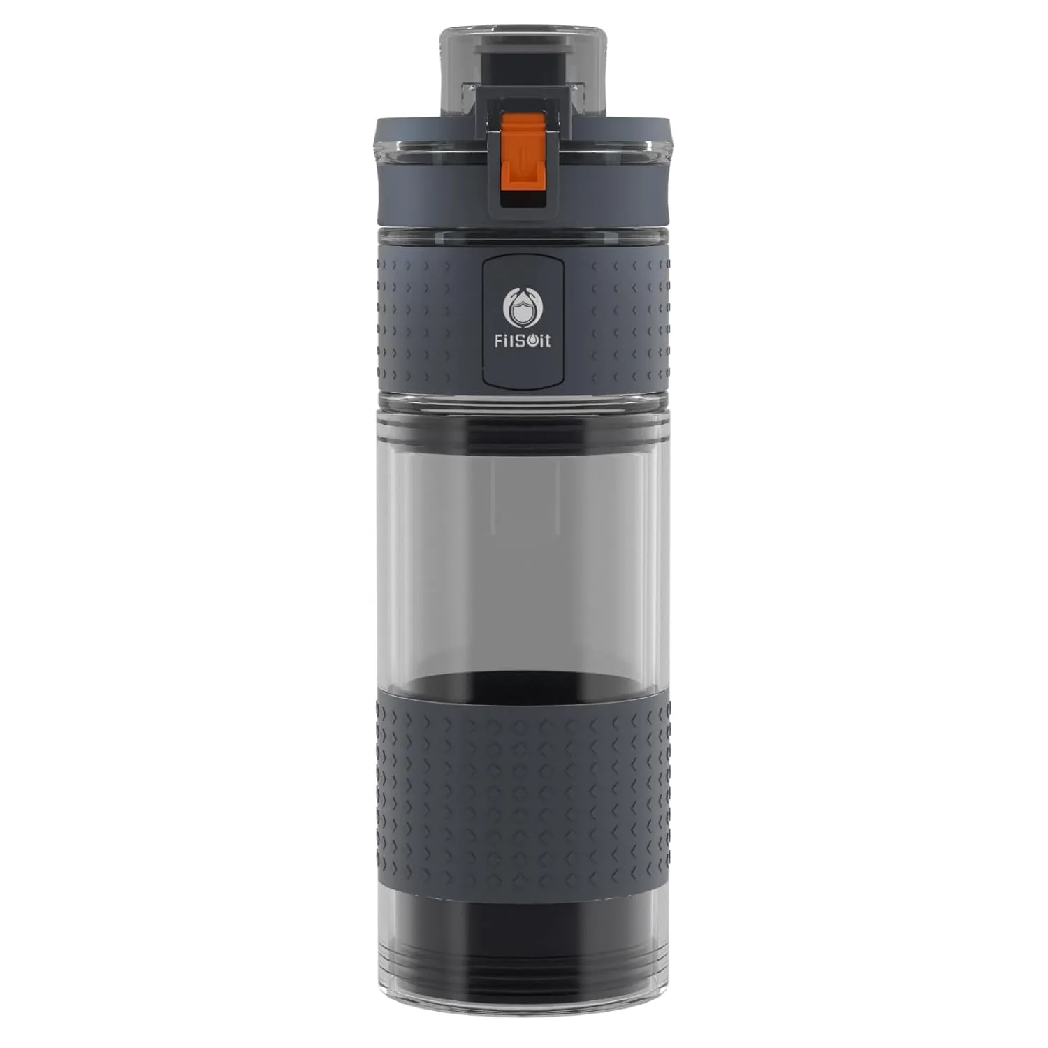 Straw Filter Water Bottle Outdoor Water Bottle with Filter Water Purifier and Water Filtration Bottle Emergency Hiking Travel Camping and Backpacking 17oz Grey