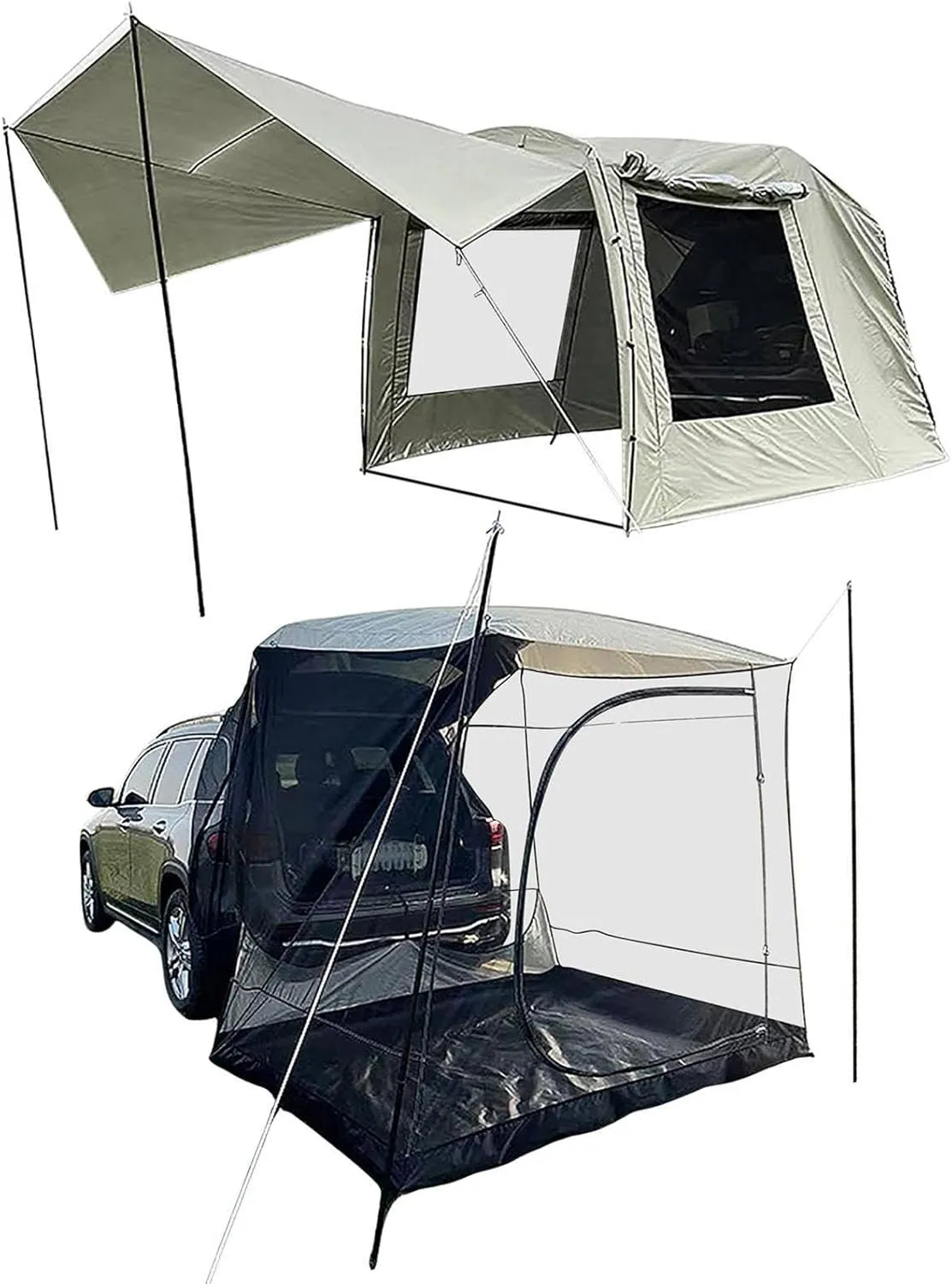 SUV Camping Tent | Oxford Camping Tent Tailgate Car Attachment,Foldable UV-Proof Car Rear Extension Tent Car Camping Road Trip Tent for Outdoor