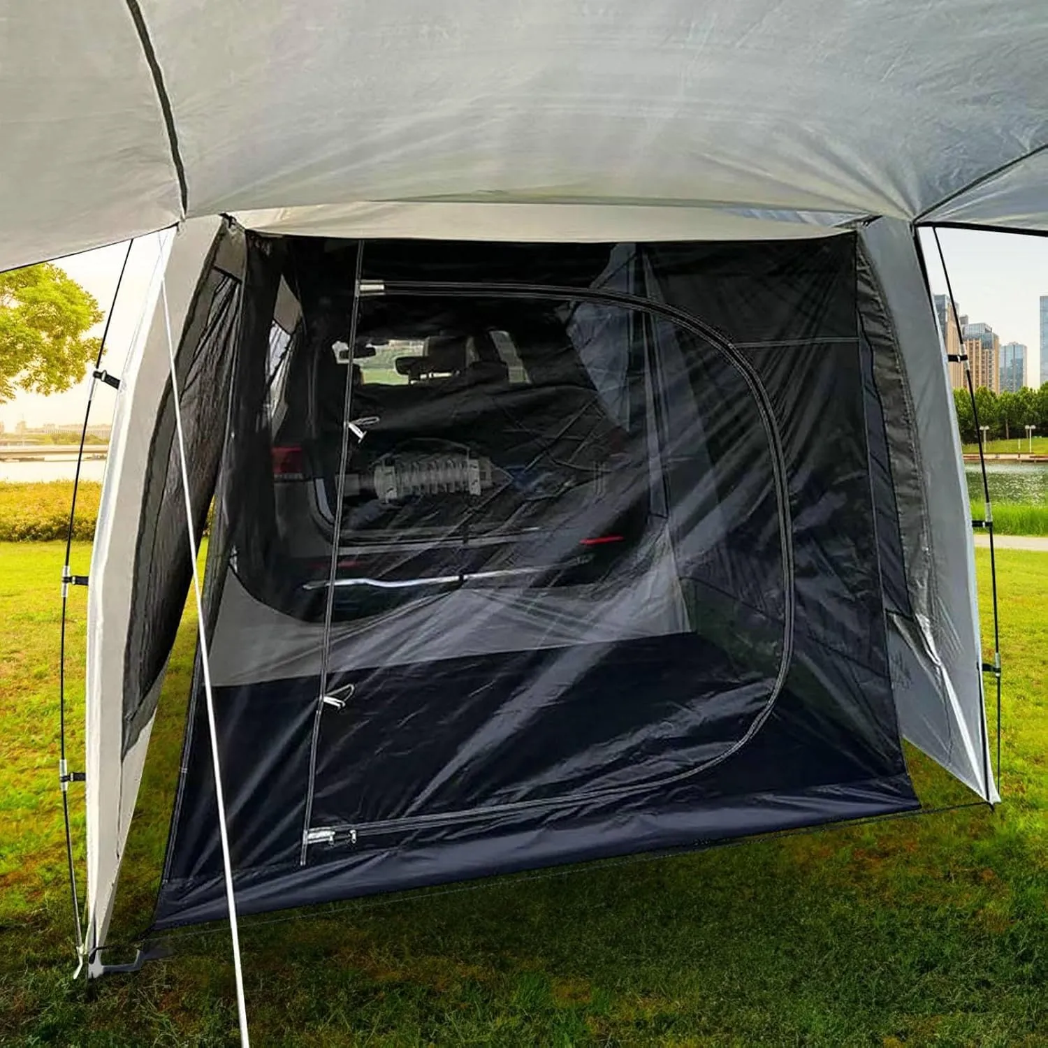 SUV Camping Tent | Oxford Camping Tent Tailgate Car Attachment,Foldable UV-Proof Car Rear Extension Tent Car Camping Road Trip Tent for Outdoor
