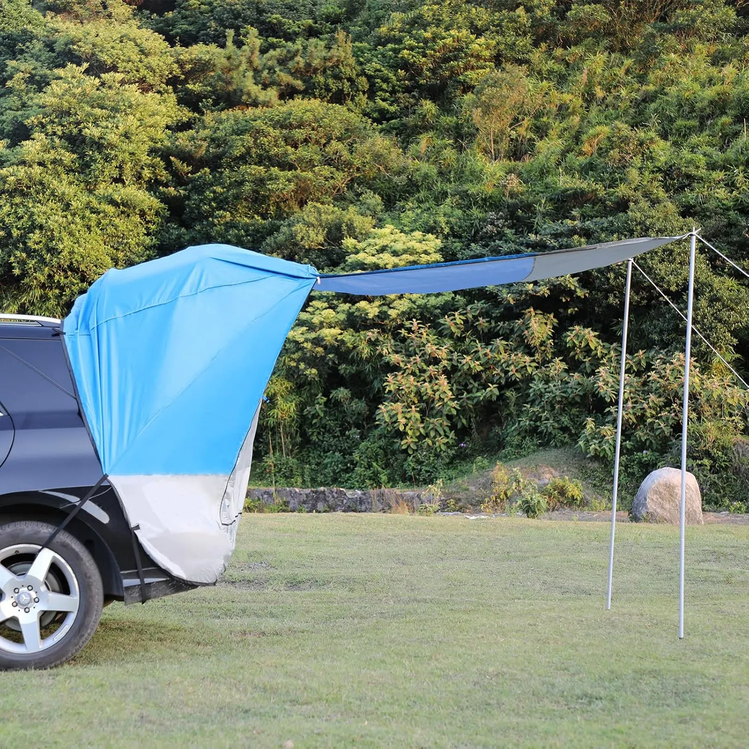 SUV Tent Car Awning, UPF 50   with Portable Waterproof Storage Bag, Tear-Resistant, Large Space, Good Vision, Smooth Ventilation, Suitable for Outdoor Beach Camping Auto Canopy Shade…