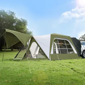 SUV Tent for Camping with Vestibule and Canopy, Waterproof 6-8 Person Automatic Car Truck Camping Tent with Rainfly, Army Green