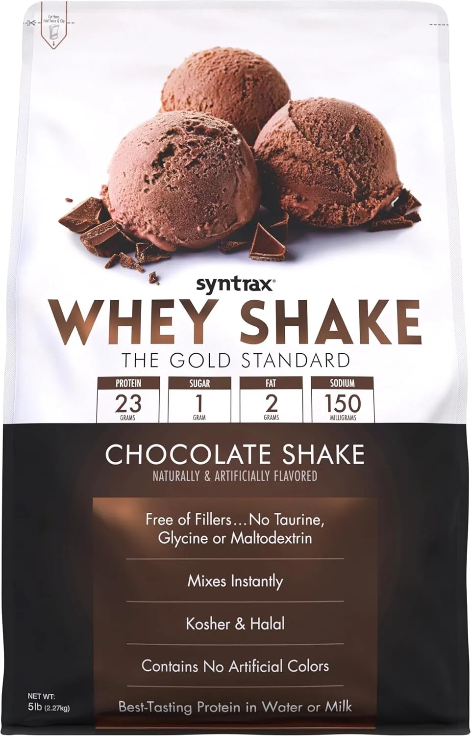 Syntrax Nutrition Whey Shake Protein Powder, Cold Filtered & Undenatured Whey Protein Blend, Chocolate Shake, 5 lbs