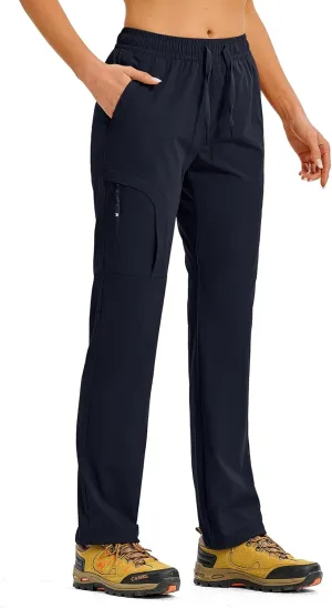 TBMPOY Women's Hiking Pants Water Resistant Lightweight Quick Dry Cargo Travel Fishing Work Camping Pant with 4 Pockets