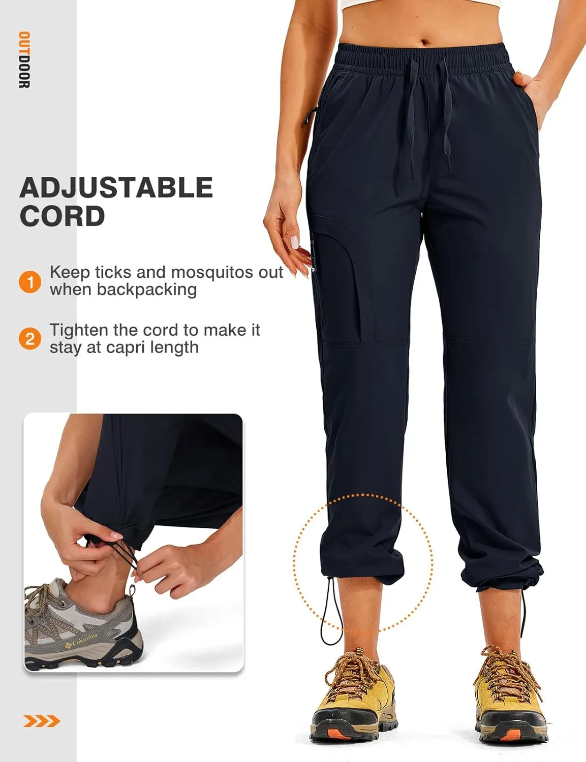 TBMPOY Women's Hiking Pants Water Resistant Lightweight Quick Dry Cargo Travel Fishing Work Camping Pant with 4 Pockets