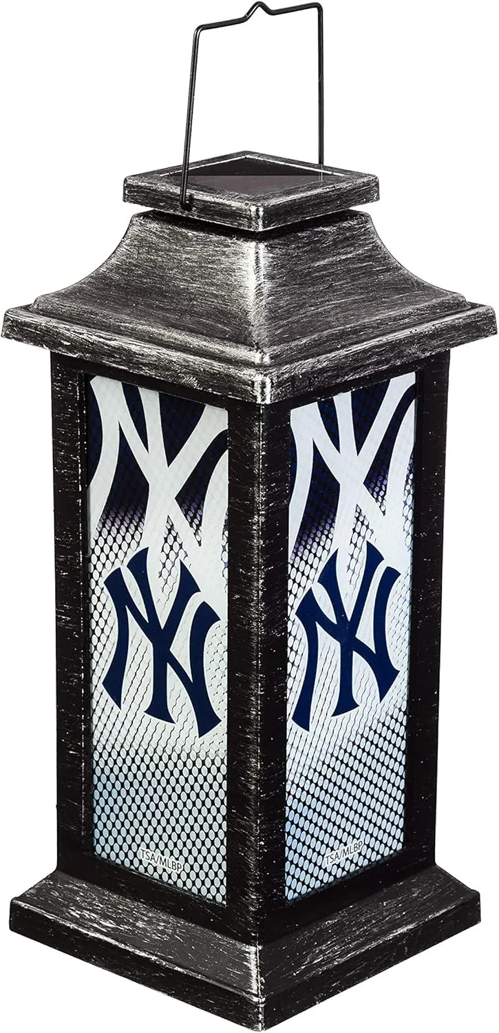 Team Sports America Light Up Solar Garden Lantern for NY Yankees Fans 4.4 x 10 x 4.4 Inches