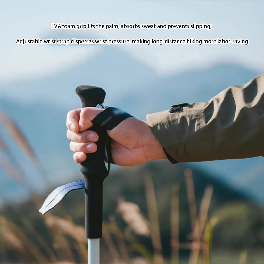 Telescopic Foldable Trekking Poles, Aluminum Alloy   Carbon Fiber, Walking Sticks with Flick Lock, for Women Men, Hiking, Camping