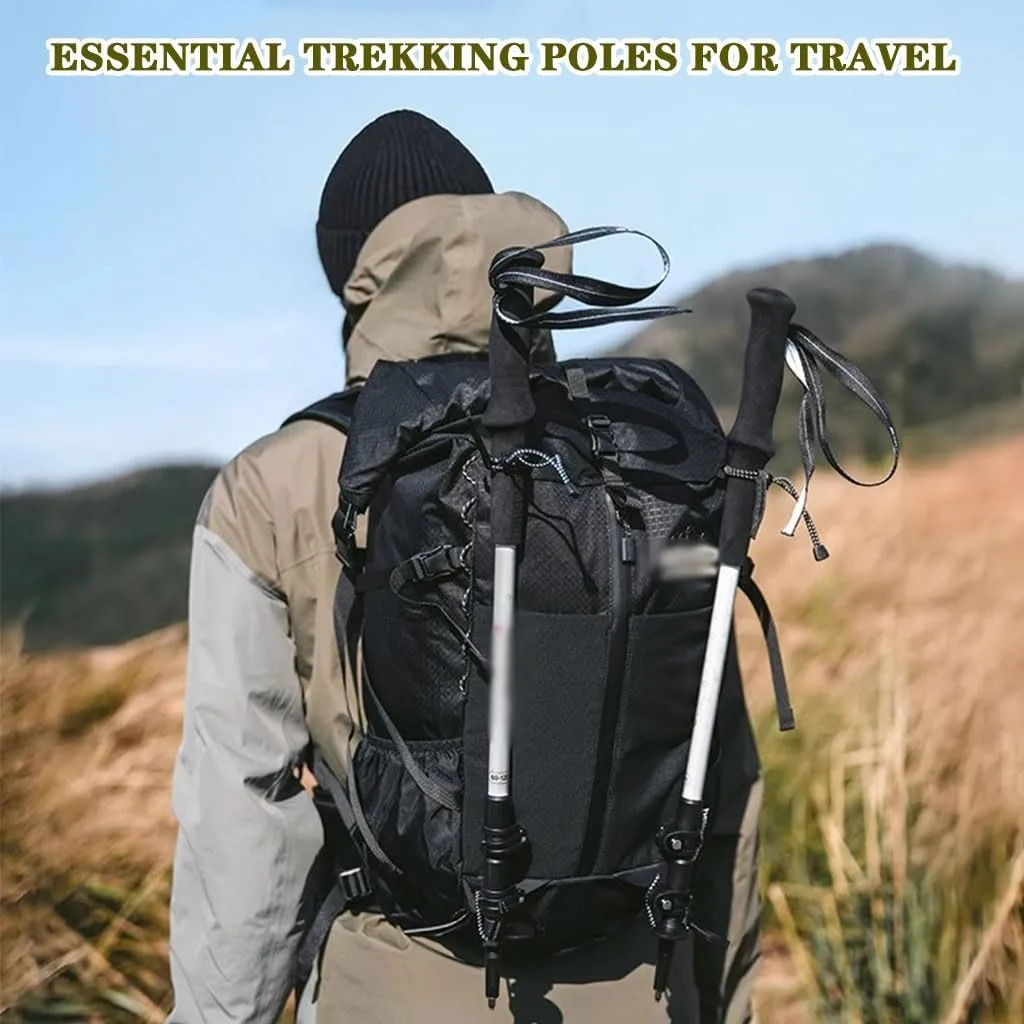 Telescopic Foldable Trekking Poles, Aluminum Alloy   Carbon Fiber, Walking Sticks with Flick Lock, for Women Men, Hiking, Camping
