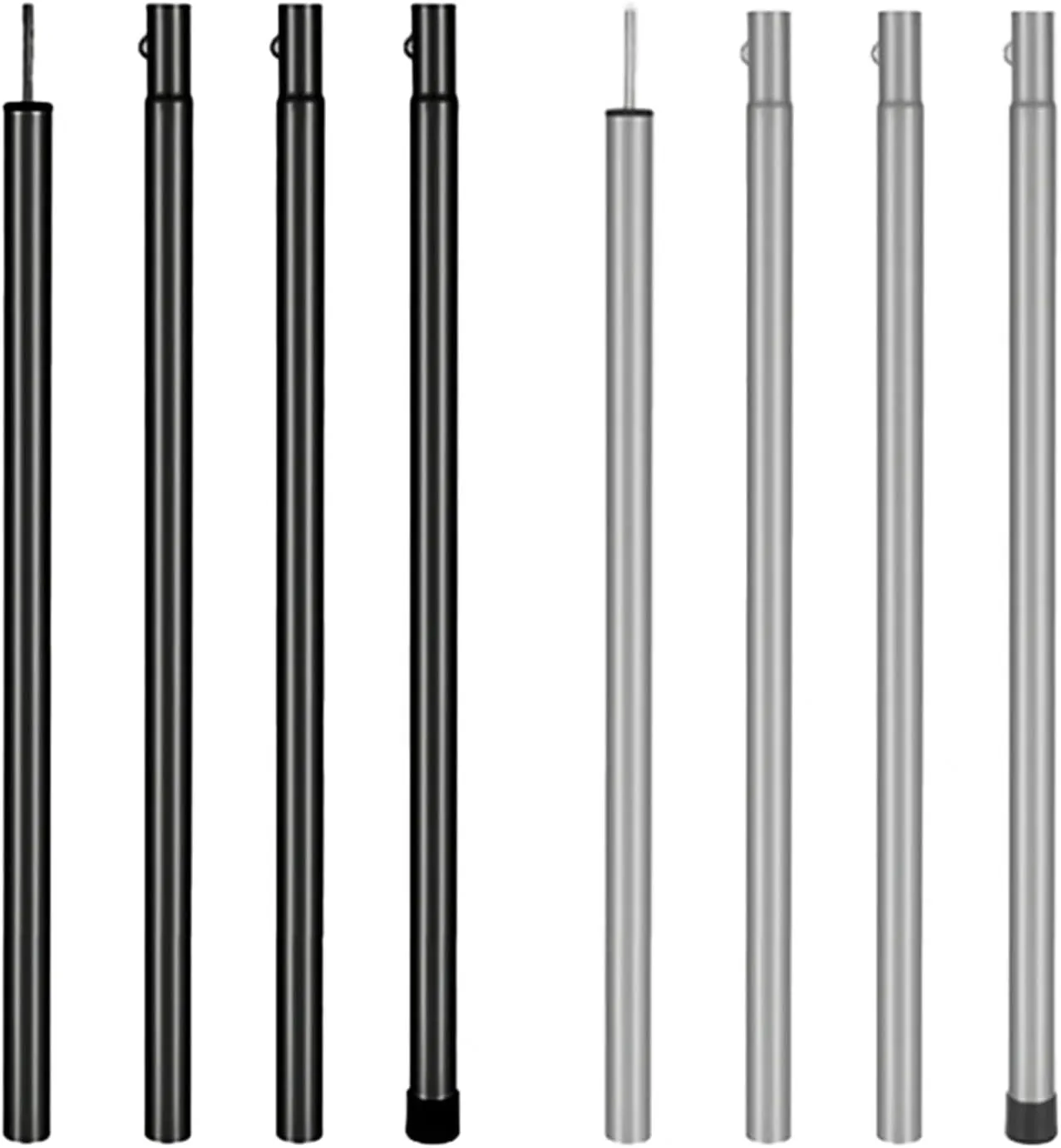 Tent Poles Portable Canopy Awning Support Pole 25mm Beach Shelter Tarp Awning Pole Detachable Accessories for Backpacking Camping(Black)