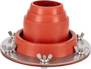 Tent Stove Jack Kit: Flexible Silicone Pipe Boot, High Temp Flue Flashing for Bell Tent, Yurt, & Wood Burners (Triple Wall Pipe Compatible, Stove Pipe OD 1 3/4"-3 1/4")(Orange)