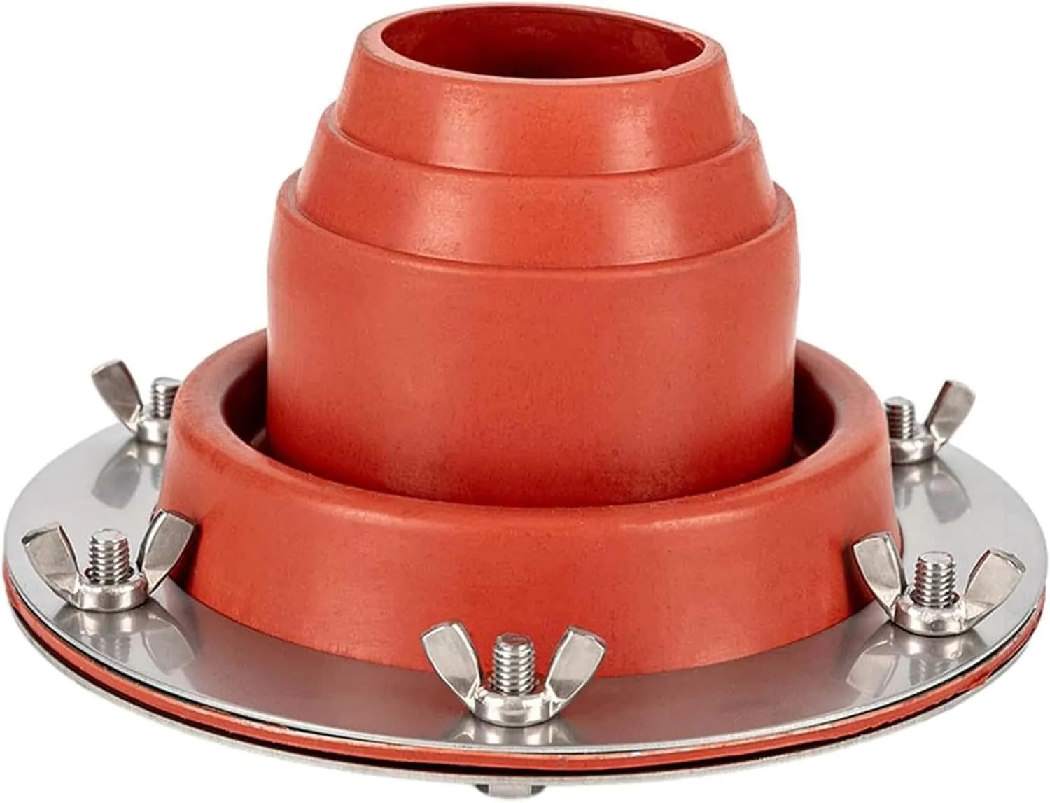 Tent Stove Jack Kit: Flexible Silicone Pipe Boot, High Temp Flue Flashing for Bell Tent, Yurt, & Wood Burners (Triple Wall Pipe Compatible, Stove Pipe OD 1 3/4"-3 1/4")(Orange)