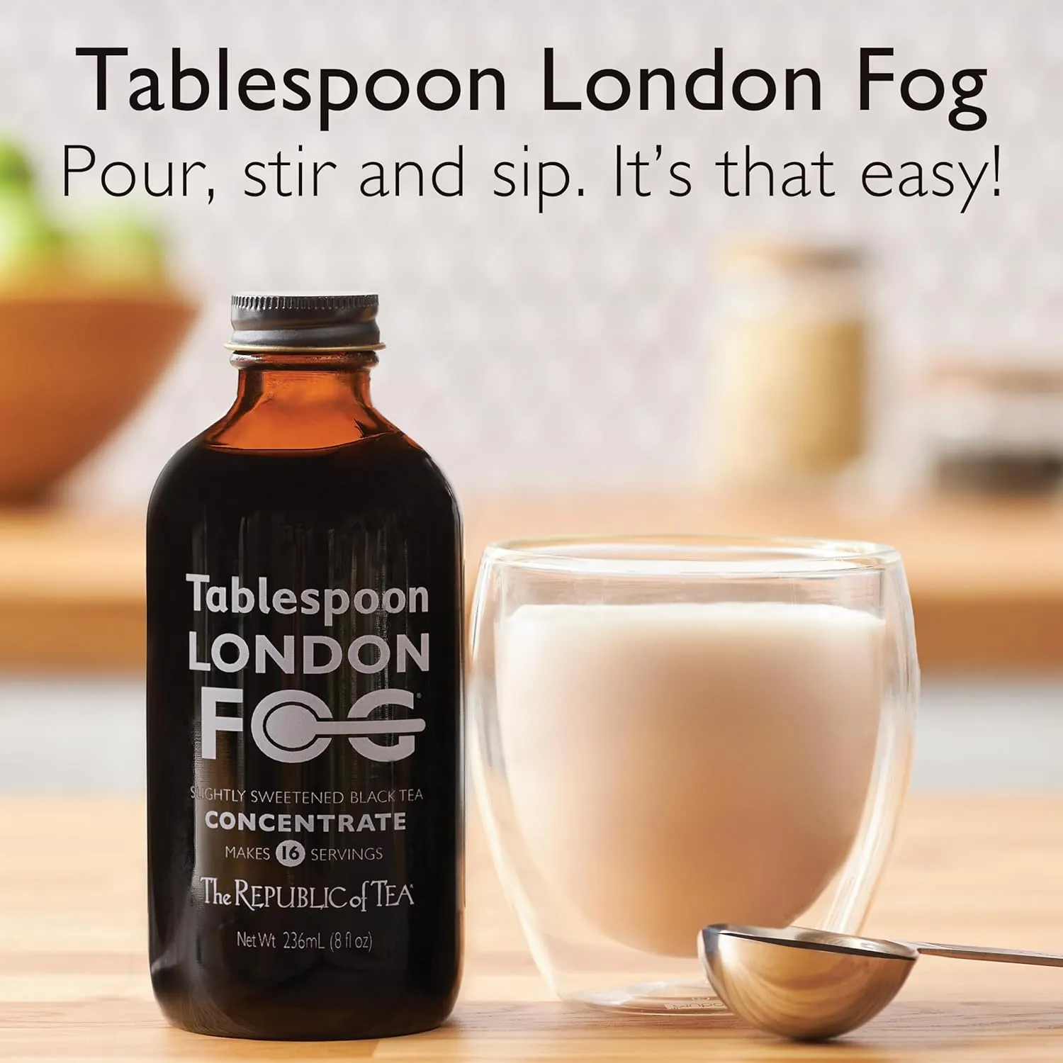 The Republic of Tea – Tablespoon London Fog, Black Tea Concentrate, 8 fl oz -16 Servings