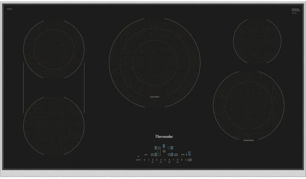 Thermador CET366YB 36 inch Masterpiece Series Black Built-in Electric Cooktop