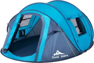 ThreeBears Instant Pop-Up Tent–2 Person Tent with Easy Automatic Setup, Ideal for Camping, Traveling, and Outdoor Adventures. Quick and Convenient Assembly