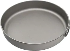 Titanium Fry Pan Ultralight Grill Frying Pan With Folding Handle，Compatible For Lixada Titanium Fry Pan Grill Frying Pan Outdoor Cooking Camping Hiking Backpacking(1000ml with handle)