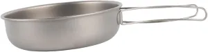 Titanium Frying Pan Cookware Portable Multipurpose Skillet Camping Pan with Folding Handle for Hiking Backpacking Kitchen, 1200ML