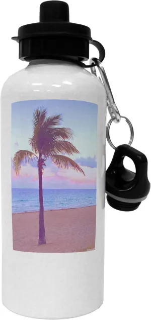 TOOLOUD Palm Tree Beach Filter Aluminum 600ml Water Bottle - White