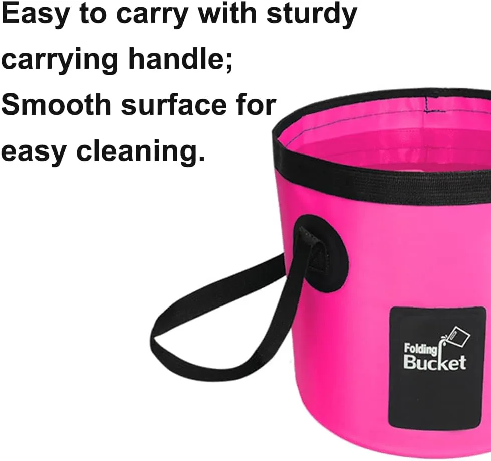 TopHomer Collapsible Bucket with Handle Portable Camping Bucket 12L Outdoor Fishing Water Folding Bucket for RVing, Camping, Hiking, Boating, Backpacking