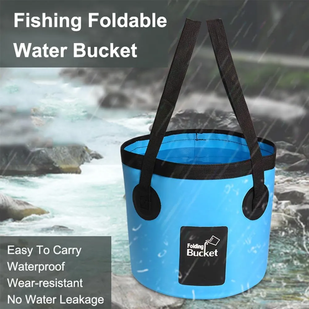 TopHomer Collapsible Bucket with Handle Portable Camping Bucket 12L Outdoor Fishing Water Folding Bucket for RVing, Camping, Hiking, Boating, Backpacking