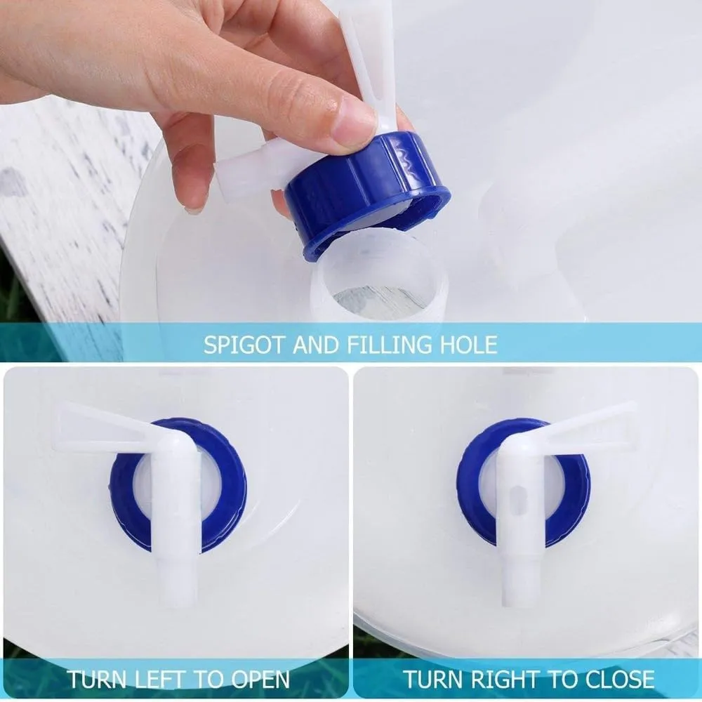 TopHomer Collapsible Water Bucket Portable Water Carrier with ON/Off Spigot Camping Water Storage Carrier Jug for Camping, RV, Hunting, Hiking, Picnics