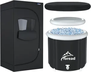TOREAD Portable Sauna Tent & 112gal Foldable Ice Bath Tub Combo