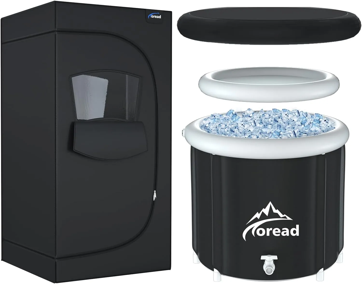 TOREAD Portable Sauna Tent & 112gal Foldable Ice Bath Tub Combo